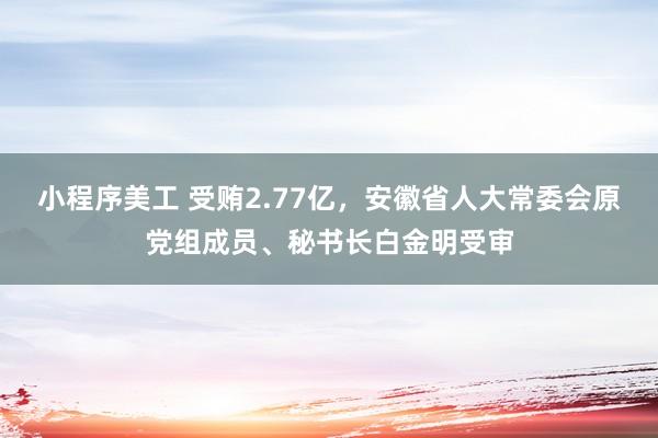 小程序美工 受贿2.77亿，安徽省人大常委会原党组成员、秘书长白金明受审