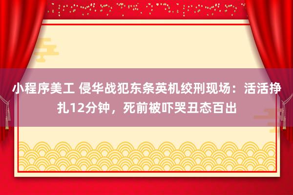 小程序美工 侵华战犯东条英机绞刑现场：活活挣扎12分钟，死前被吓哭丑态百出