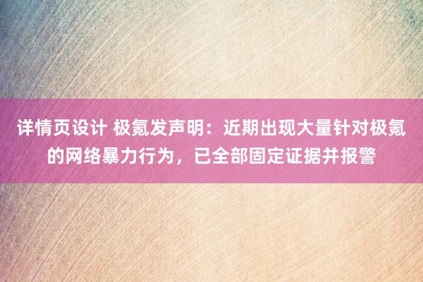 详情页设计 极氪发声明：近期出现大量针对极氪的网络暴力行为，已全部固定证据并报警