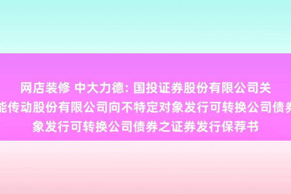 网店装修 中大力德: 国投证券股份有限公司关于宁波中大力德智能传动股份有限公司向不特定对象发行可转换公司债券之证券发行保荐书