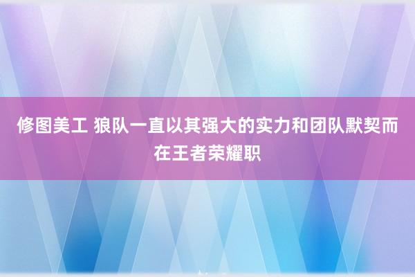 修图美工 狼队一直以其强大的实力和团队默契而在王者荣耀职